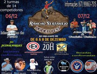 Em dezembro Rio Brilhante vai se tornar a Capital do rodeio no estado com o Rodeo Fest, no Rancho Sertanejo